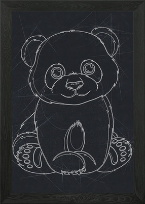 Panda Zeichnung Kunst Gerahmtes Wandbild Poster Leinwanddruck Bild