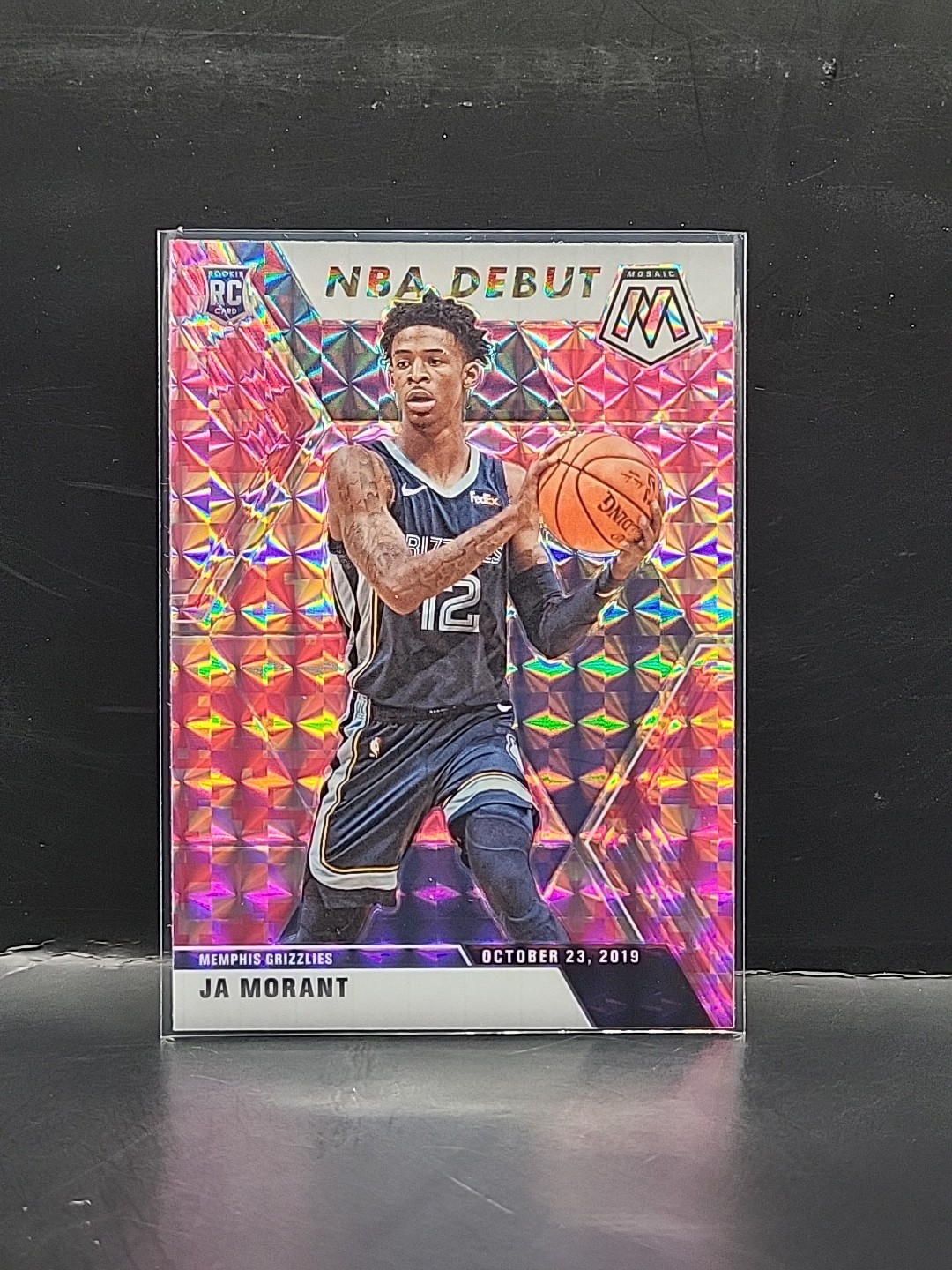 2019-20 Panini Mosaic Ja Morant RC Camo Pink Rookie NBA Debut #274 Grizzlies
