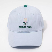 Tennis Club Hat - Frasier Sterling Blue/Green: Cream Cotton