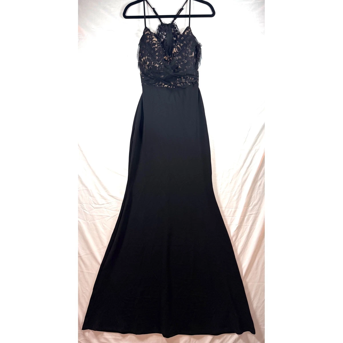 green emerald velvet dress Glitter Black Open Back Long Formal Dresses with Split main image 1