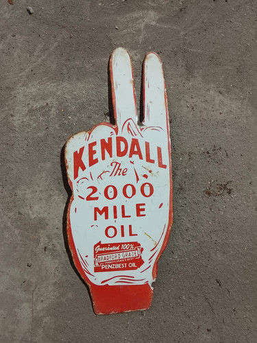 PORCELAIN KENDALL ENAMEL SIGN 12X5 INCHES