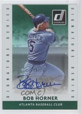 2015 Panini Donruss Signature Series Green 18/25 Bob Horner #70 Auto b9e