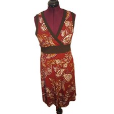 Apt. 9 Women's Sleeveless Paisley Sleeveless Faux Wrap Dress Ladies Size Large