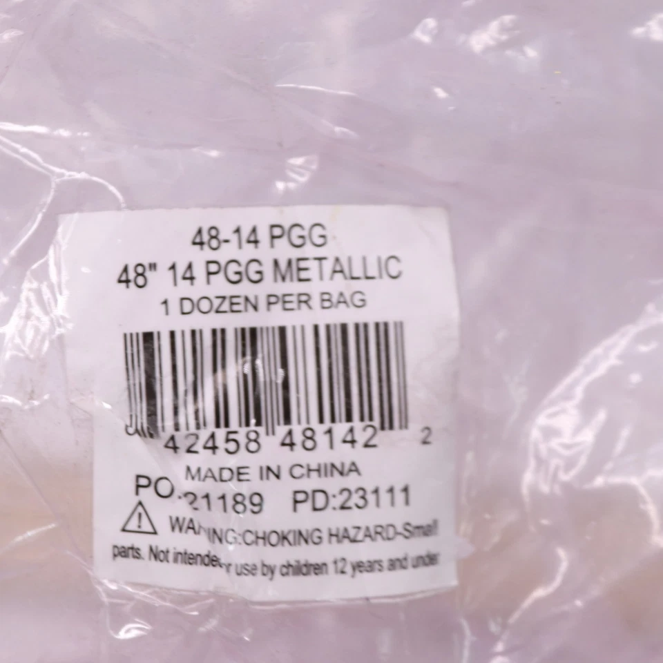 (12-Pk) Round Metallic Beads Purple, Green & Gold 48" 48-14 PGG D - Image 3 of 4