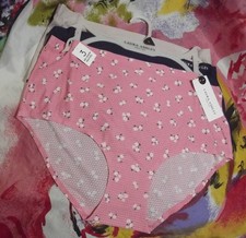 3 NEW LAURA ASHLEY LS8661 5PKA MF NO SHOW BREATHABLE BRIEF PANTIES L