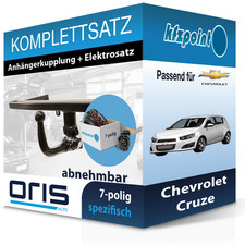 Für Chevrolet Cruze 2011- ORIS Anhängerkupplung abnehmbar + 7polig E-Satz neu
