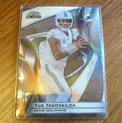 Topps Chrome Black Tua Tagovailoa Miami Dolphins NFL Football Card 001/299
