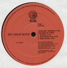 Pet Shop Boys - I Wouldn't Normally Do This Kind Of Thing (12") (Very Good Plus 