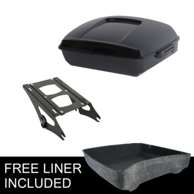 Black Chopped Trunk Mount Rack Fit For Harley Touring Road Electra Glide 14-24