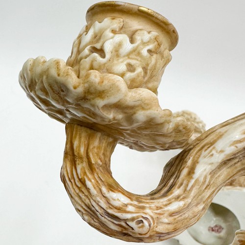 Pair Royal Worcester Porcelain Blush Ivory Candelabras Figures Musicians 1885 - Picture 8 of 9