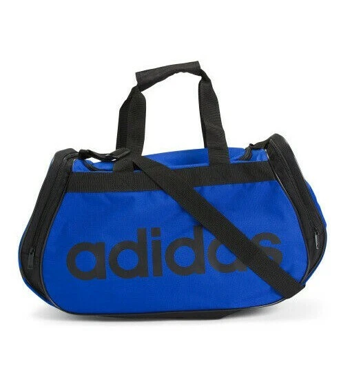 Adidas Diablo MEDIUM Duffel CORE TRAVEL Bag BLACK BLUE 2 EXTERIOR POCKETS  NEW