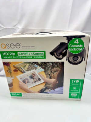 Q See Smart Security Bundle-HD720p -4CH DVR 4 Cameras QTH41-4DG