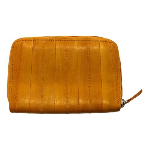 Genuine Eel Skin Leather Zipper Around Purse Wallet (medium-sized wallet) - Picture 40 of 47
