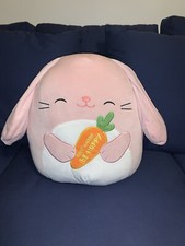 Squishmallow BOP the BUNNY w/Carrot 16  RARE Easter Plush Kellytoy NWT