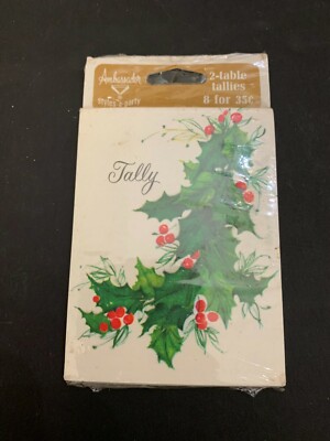Vintage Ambassador Progressive Bridge Two Table Tally Holly Cards Never Opened