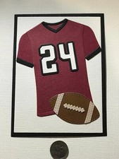 1 Custom Football Card Scrapbooking Embellishments Pick Colors  Number