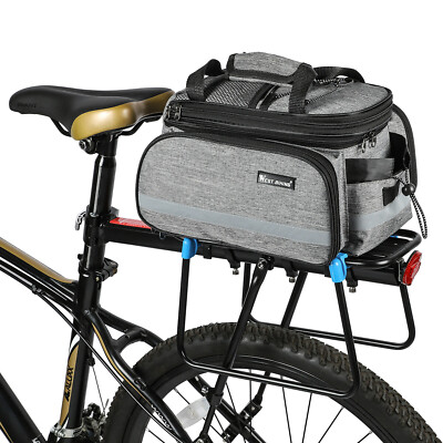 WEST BIKING Waterproof Bike Trunk Bag Bicycle Rear Rack Pack Bag Panniers Gray