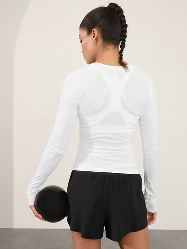 Athleta Momentum Seamless Top | White Large #530524 NEW - Picture 4 of 4