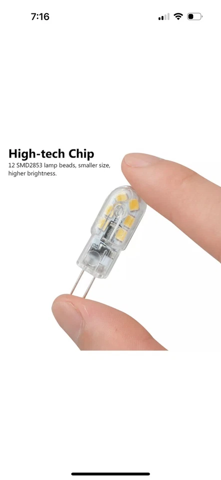 20PCS White G4 LED Light Bulbs 2W (20W Equivalent) DC 12Volt Bi-pin Base Lamp US - Image 3 of 4