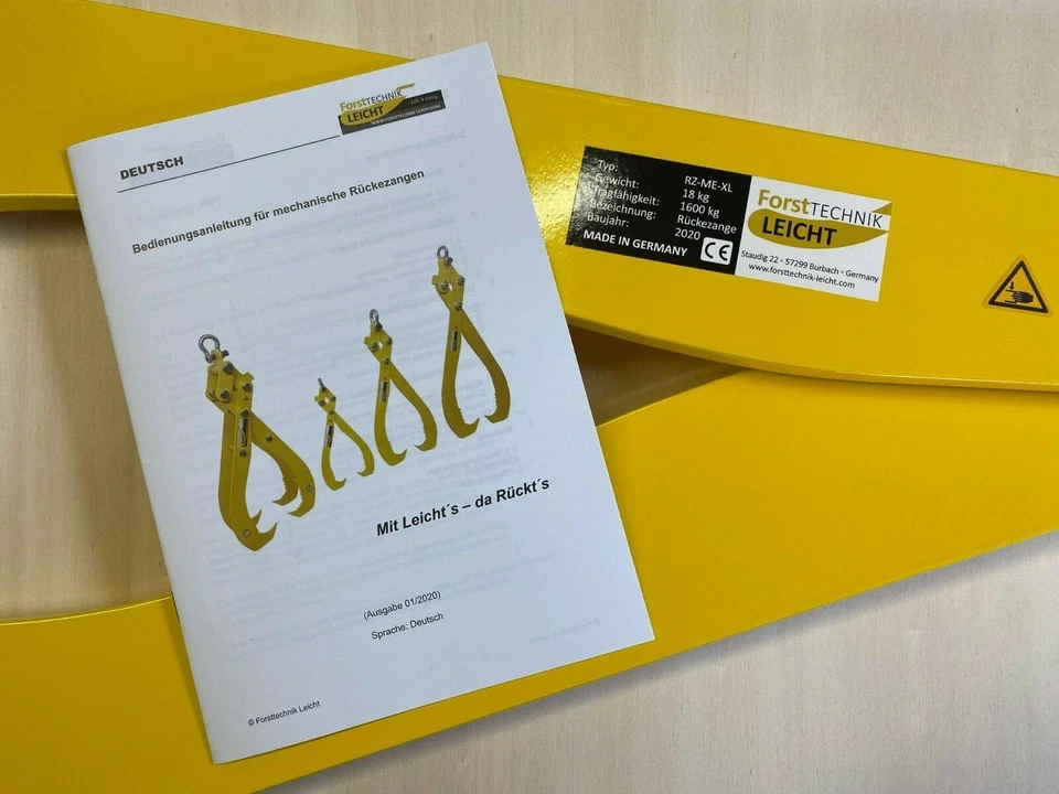 Holzzange Forstzange Verladezange Rückezange Holzgreifer Größe XL 1600kg - Bild 2 von 4