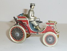 Issmayer Vis-A-Vis Motorkutsche Auto Pennytoy Schwungrad litho Blech ca 1910 TOP