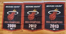 Complete Set Miami Heat NBA Champions 3 Banners/Flags 2  x3  