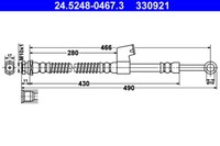 ATE 24.5248-0467.3 Bremsschlauch 466 Mm FüR Hyundai Getz 1.1-1.6 09.02-12.10