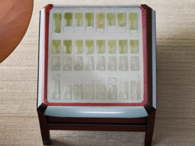 Weiße Marmor & Grüner Onyx Schachfiguren   Handgefertigt, 32-teilig, Geschenk