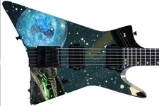 Guitar Skin Axe Wrap Re-skin Electric Bass Reface DIY Captain Mysterio 1699