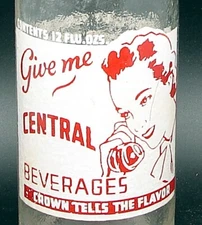 Give Me Central Beverages; Auburn, N.Y.; 2-color ACL soda pop bottle