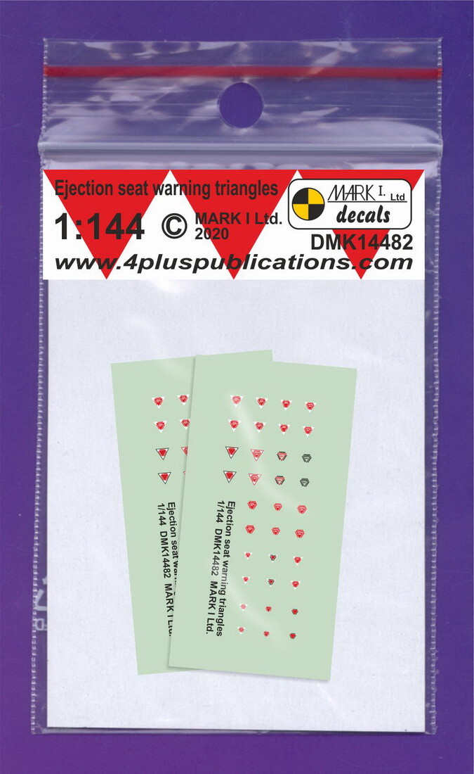 1/144 Decals: Ejection Seat Triangles Various Sizes # DMK14482