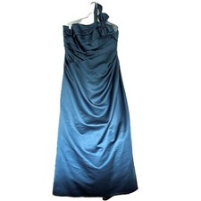 davids bridal bridesmaid Navy Blue Maxi dress Size 16 One Shoulder