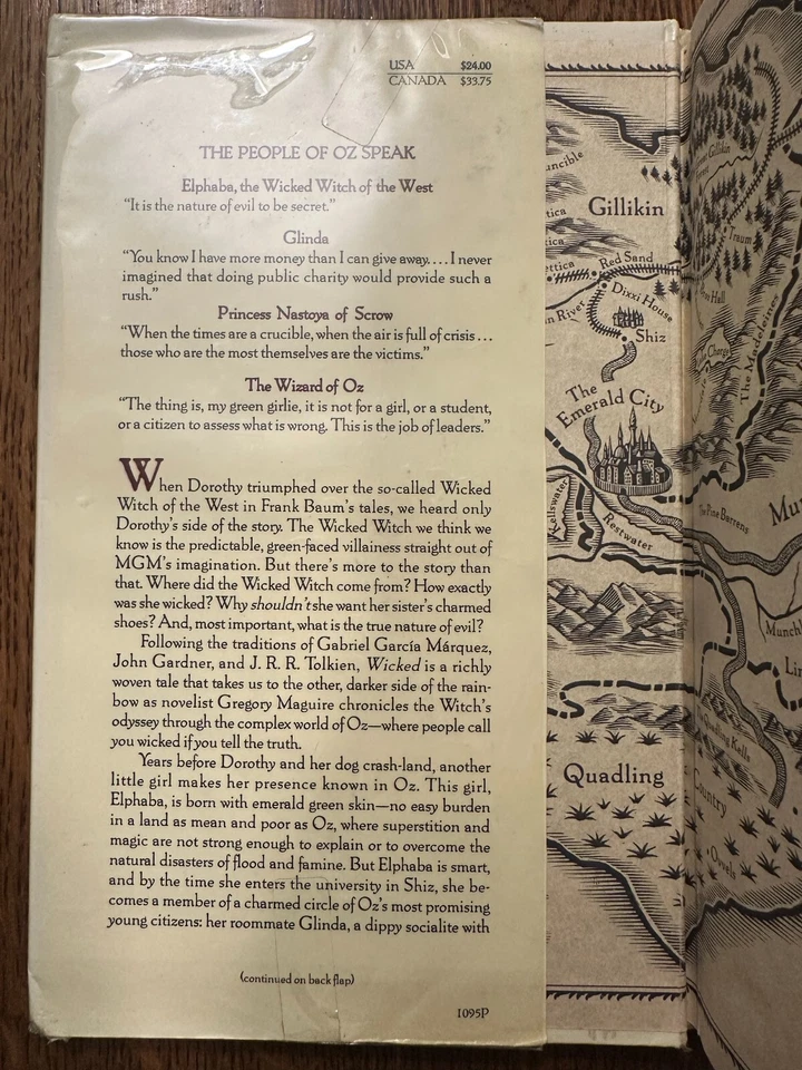 Wicked by Gregory Maguire 1995 HC/DJ FIRST EDITION/FIRST PRINTING EX-LIBRARY - Image 4 of 4