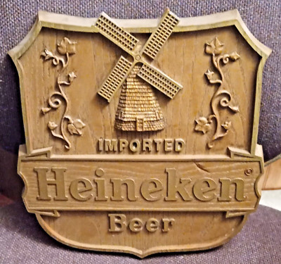 Imported Heineken Beer Windmill 3-D Relief Sign Plaque Shield