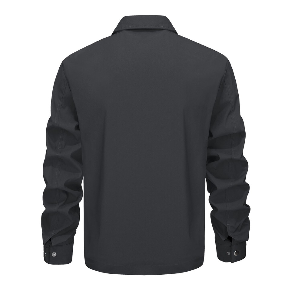 Men's Light Thin Casual Jacket Golf Sport Windbreaker Front Zip Panel ...