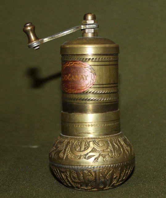 Vintage Turkish brass pepper grinder mill eBay