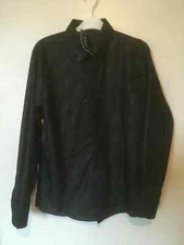 Slim Fit Mens Shirt VSKA Long Sleeve Button Down Collar Chest 38" BNWT Black