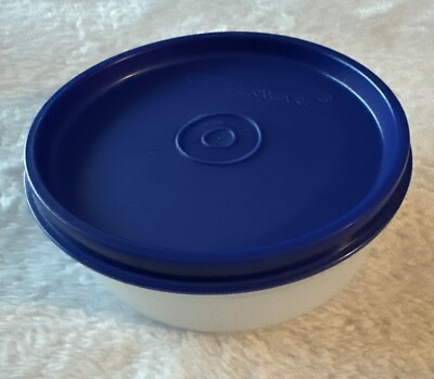Tupperware Little Wonder Bowl 1286 Clear w Indigo Blue Lid New!