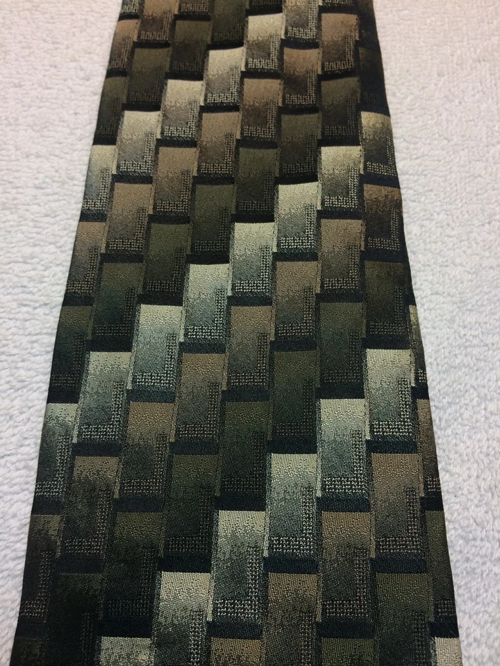 BERGAMO NEW YORK MENS TIE 4 X 60 DARK GREEN, BLACK, GRAY - Image 3 of 4