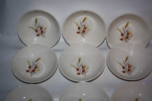 Lot of 12 Vintage Midcentury Taylor & Smith Autumn Harvest Wheat 5" Berry Bowls - Picture 7 of 7