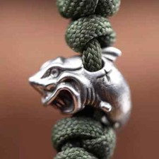 Shark EDC Paracord Knife Bead Lanyard DIY Tool Rope Brass Pendant charm Bracelet