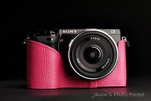 Handmade Real Half Leather Case Camera Case Camera bag for Sony NEX7 9 colors - Picture 4 of 10