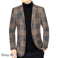 Men Formal Work Blazer Jacket Business Casual Button Slim Fit Suit Coat Tops