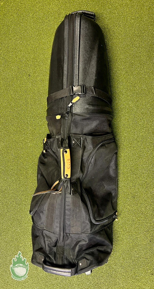 GB Black Golf Bag Soft Travel Case Hardshell with Wheels 2 Pockets