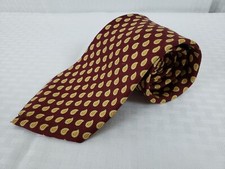 Brooks Brothers Men's Silk Tie Dark Red Patterned Makers 3.75" 58" Made in USA