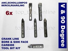 6x KIT PUNTE UTENSILE IN METALLO DURO CON FORO E FACCIA LATERALE CON FORO MANOVELLA 10mm DIA V & 90° FC