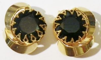 Boucles D'oreilles Clips Vintage Couleur Or Et Noir Sans Nickel - Lot 3804, Occasion