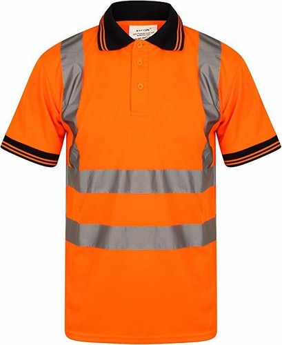 High Viz Arbeitskleidung Poloshirts Vis gelb & orange kurzärmelig Sicherheit - Bild 8 von 8