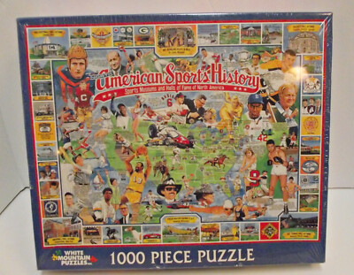 SEALED NEW White Mountain Puzzles North American Sports History 1000 PC XL Pc