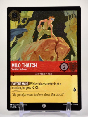 Disney Lorcana TCG Into the Inklands Milo Thatch 115/204 Common (Cold Foil)
